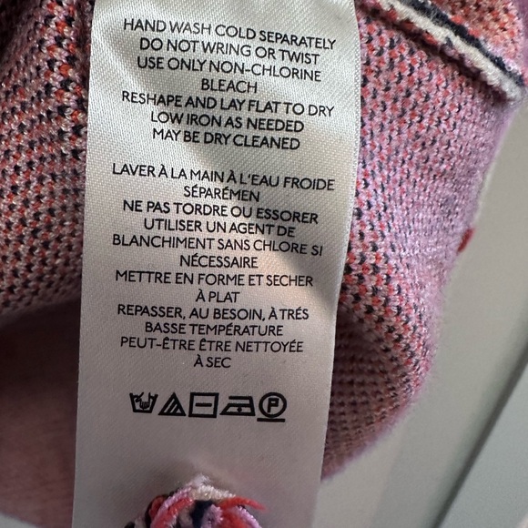 Anthropologie Maeve The Cary’s Pink and Navy color block Sweater. Small. Guc - Picture 4 of 6